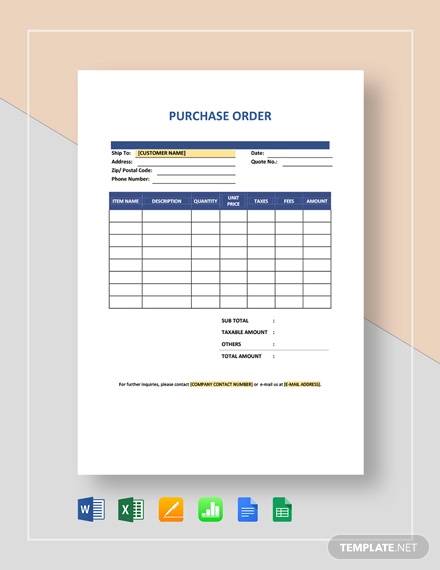free purchase order template for mac